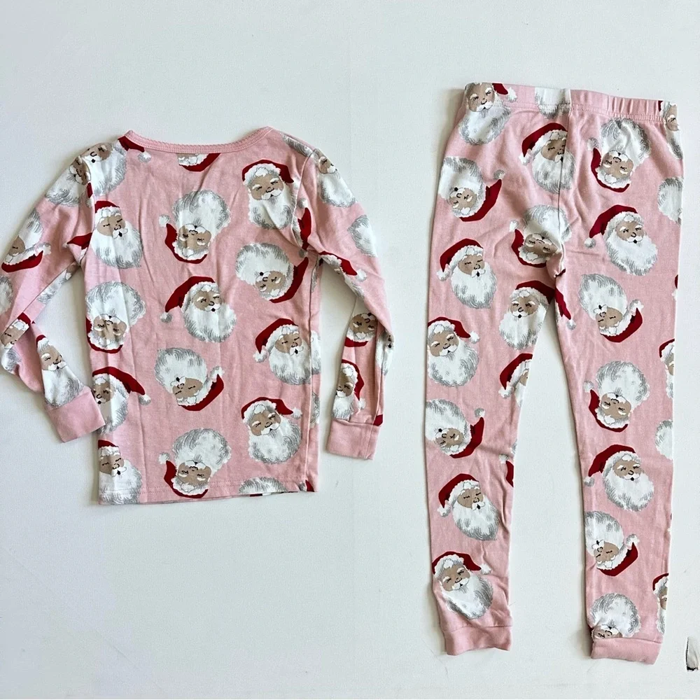Carter's Pink Santa Kids Pajama Set Size 7
